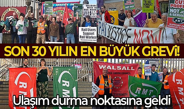 İngiltere'de demiryolu işçilerinden son 30 yılın en büyük grevi