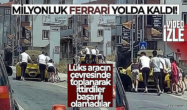 Milyonluk Ferrari yolda kalınca bakın ne yaptılar