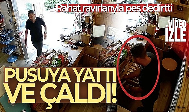 Marketin boş kaldığı dakikaları boş geçmedi kendi iş yeri gibi kasayı boşaltıp gitti