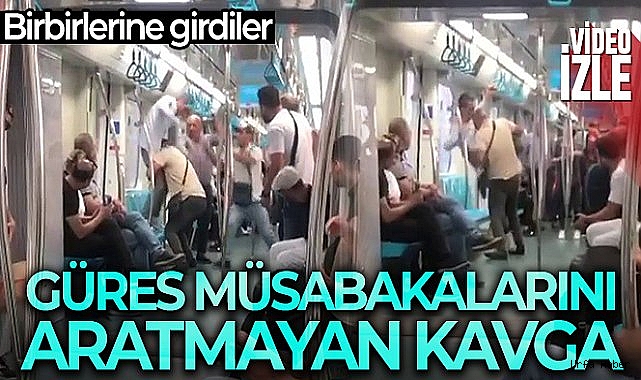 Pendik'te Marmaray'da güreşir gibi kavga ettiler