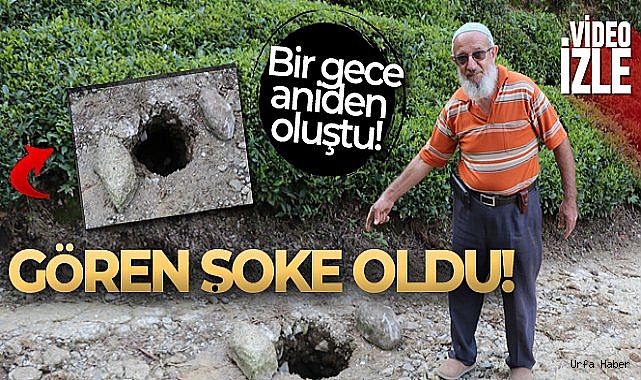 Rize'de köy yolunda bir anda oluşan delik akıllara 'Göktaşı' ihtimalini getirdi