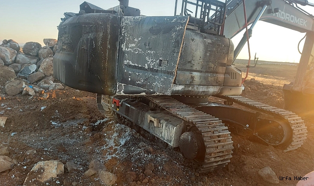 ŞANLIURFA'DA GES PROJESİNDE ÇALIŞAN İŞ MAKİNALARINI KUNDAKLADILAR