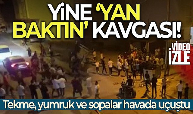 Arnavutköy'de 'yan baktın' kavgası: Birbirlerine sopalarla saldırdılar