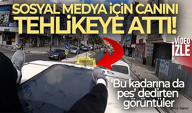 Minibüsün üstünde tehlikeli yolculuk kamerada
