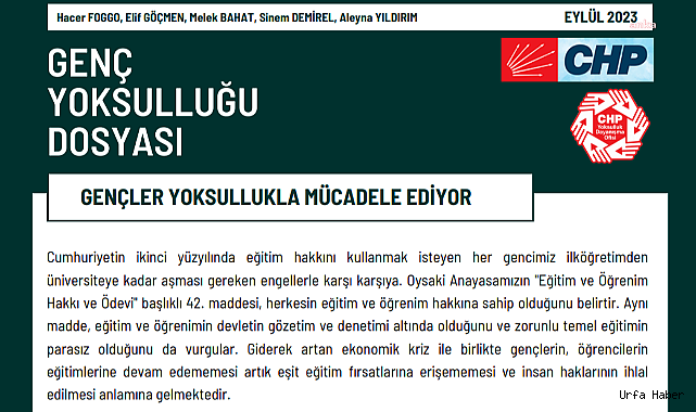 CHP’DEN GENÇ YOKSULLUĞU DOSYASI