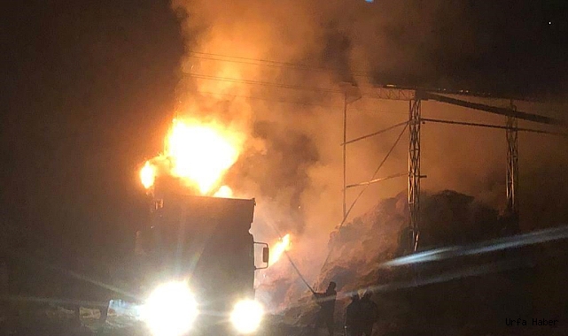 Konya'da çiftlikte bulunan yaklaşık 10 bin saman balyası alevlere teslim oldu