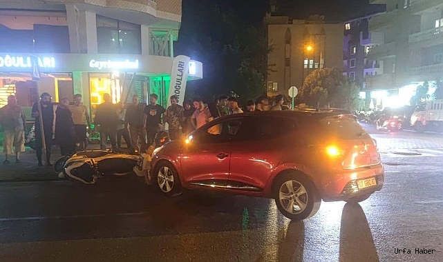 Motosikletle otomobilin çarpıştığı kazada baba kız hastanelik oldu