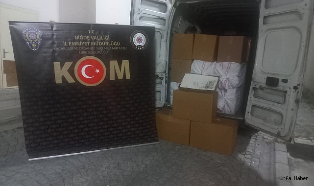 Niğde'de 650 bin adet dolu makaron ele geçirildi
