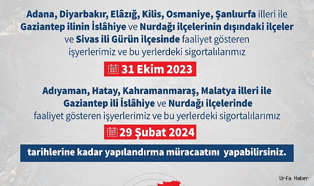 6 ŞUBAT DEPREM BÖLGELERİNDEKİ ÇALIŞAN VE İŞ VERENLER DİKKAT!