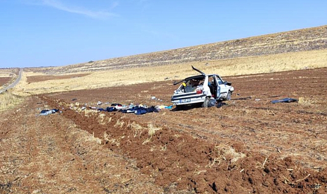 SİVEREK'TE OTOMOBİL TAKLA ATTI