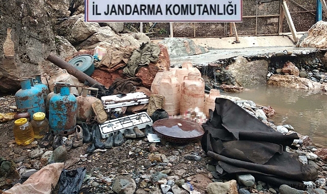 MAĞARA İÇİNDE MALZEME ELE GEÇİRİLDİ