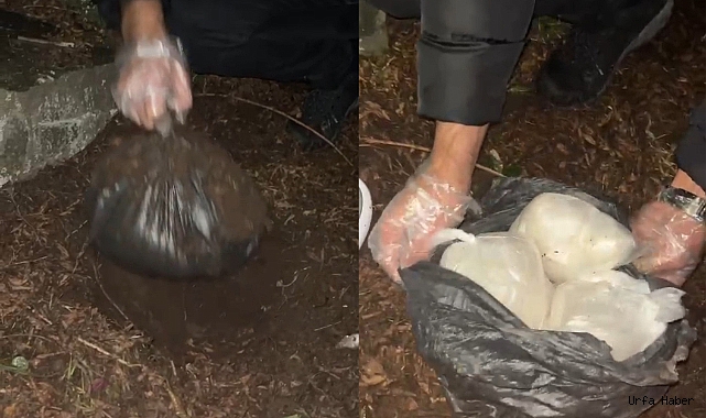 POLİS ORMANLIK ALANDA TOPRAĞA GÖMÜLÜ UYUŞTURUCUYU ELLERİYLE KAZARAK ÇIKARDI