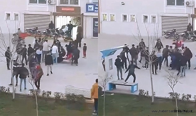 ŞANLIURFA'DA LİSELİ KIZLAR SAÇ BAŞ BİRBİRLERİNE GİRDİ