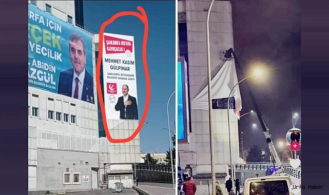 GÜLPINAR'IN POSTERİNİ SÖKTÜLER