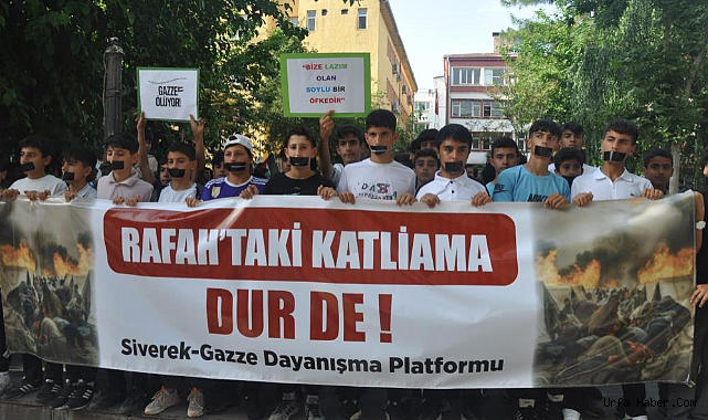 SİVEREK’TE FİLİSTİN İÇİN SESSİZ YÜRÜYÜŞ YAPILDI