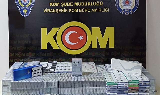 VİRANŞEHİR'DE ÇOK SAYIDA KAÇAK SİGARA ELE GEÇİRİLDİ