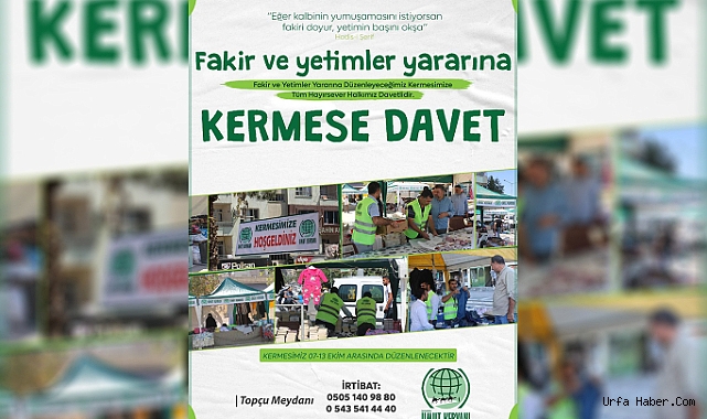 ŞANLIURFA UMUT KERVANI FAKİR VE YETİMLER İÇİN KERMES DÜZENLEYECEK