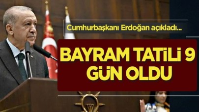 Erdoğan'dan Bayram Tatili Müjdesi