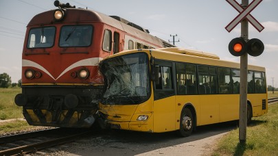 Hemzemin Geçitte Facia Eşiği: Tren Otobüse Çarptı