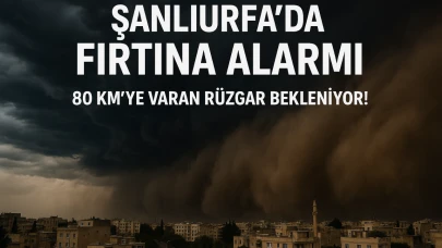 Urfa’da Fırtına Alarmı: 80 Km'ye Varan Rüzgar Bekleniyor