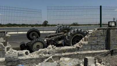 Araç Kültivatöre Takıldı, Traktör Havaya Uçtu!