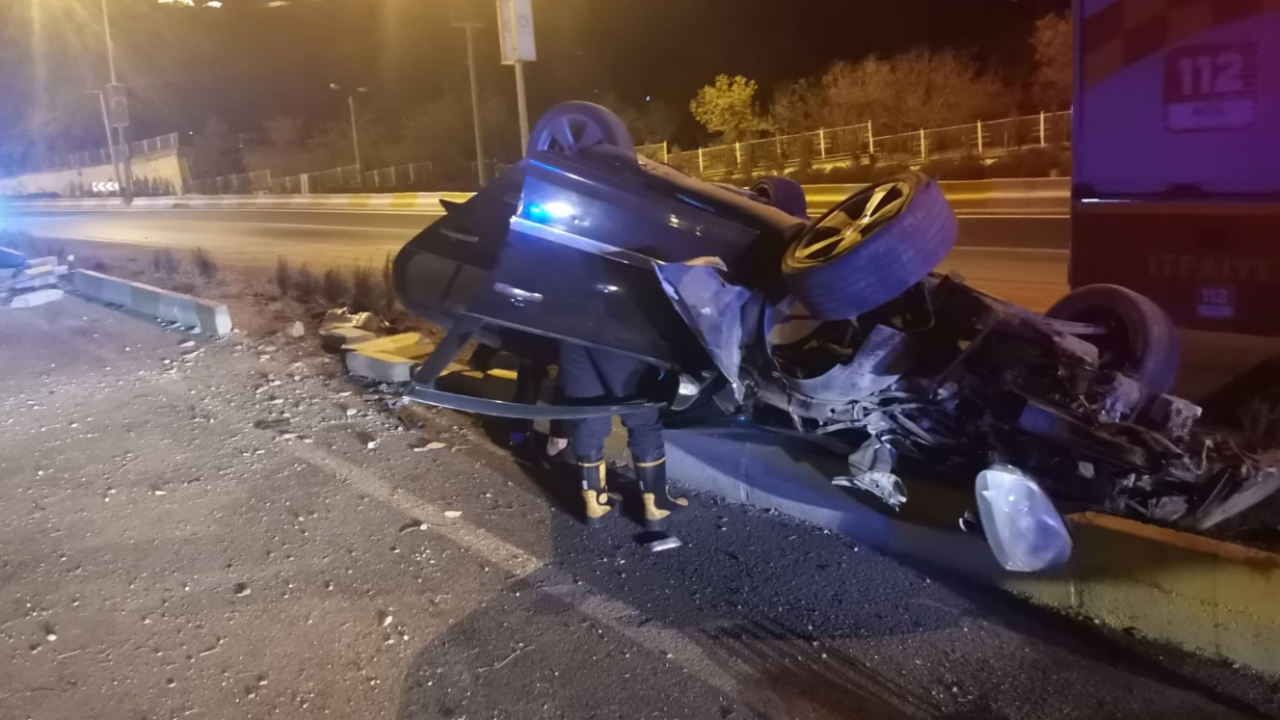 Otomobil Takla Attı:Sürücü Kazada Yaralandı