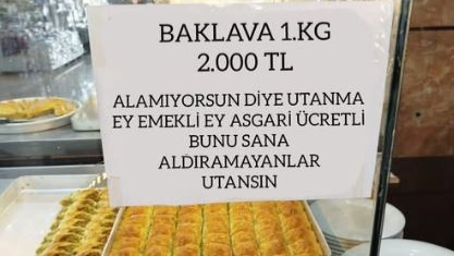 Baklava Tezgahındaki Not Sosyal Medyada Gündem Oldu!