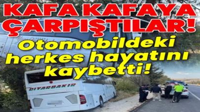 Otobüsle Kafa Kafaya Çarpıştılar