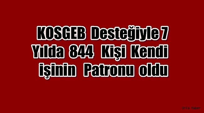 KOSGEB desteğiyle 7 yılda 844 kişi kendi işinin patronu oldu
