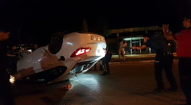 Polisten kaçarken devrilen otomobilde uyuşturucu bulundu