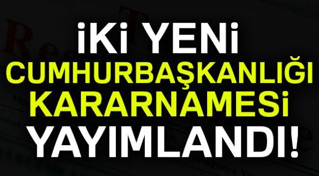 Resmi Gazete'de 11 ve 12 numaralı Cumhurbaşkanlığı Kararnameleri yayımlandı