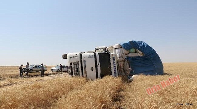 Saman yüklü kamyon devrildi: 6 yaralı