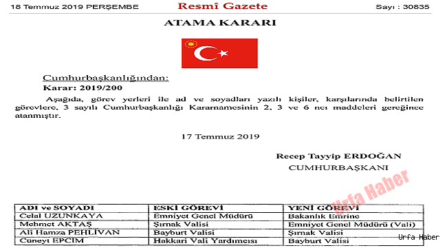 Vali ve Emniyet Müdürü Değişti