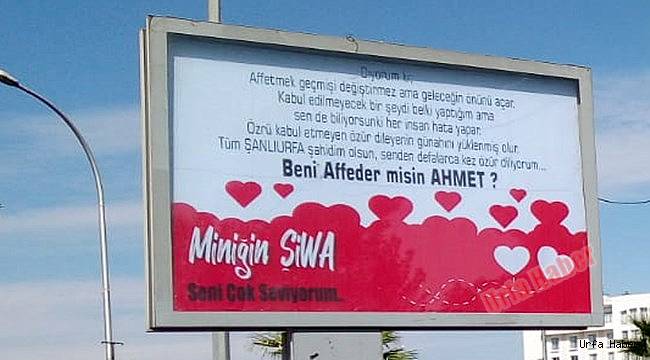Sevgilisi için bilboarda ilan verdi
