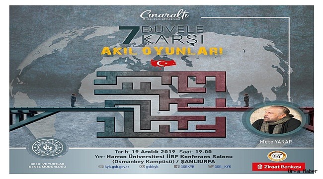 Mete Yarar, Şanlıurfalı Gençlerle Buluşacak