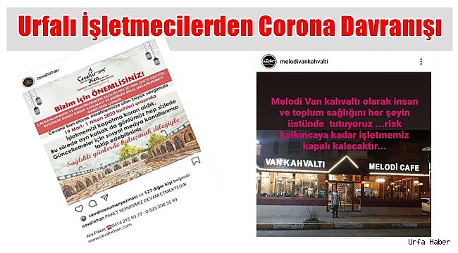 Urfalı İşletmecilerden Corona Davranışı