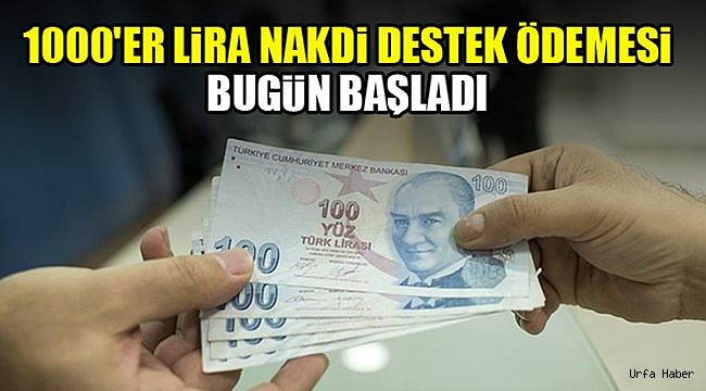 1000'er lira nakdi destek ödemesi bugün başladı