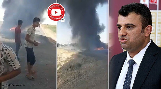 Çiftçiler lastik yakarak yolu kapattı