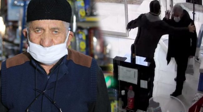Eczanedeki çalışanı, yaşlı adamı kaldırıma fırlattı