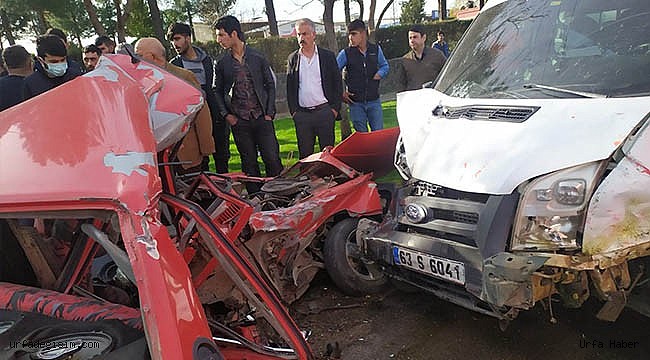 Hurdaya dönen araçtan sağ kurtuldu