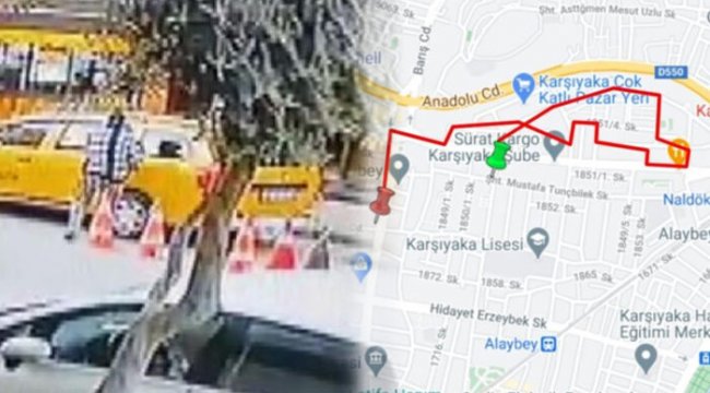 İzmir'de film gibi olay! Müşteri gibi bindiği taksiyi kaçırdı