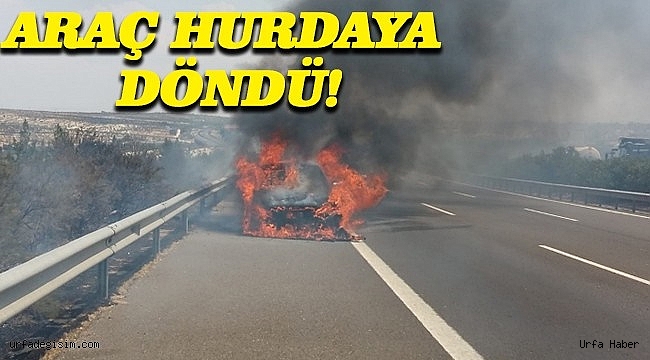 Seyir halindeki otomobil alev aldı!