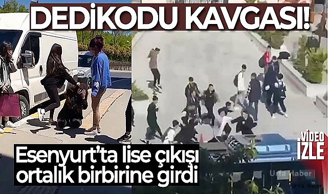 Esenyurt'ta lise çıkışı ortalık birbirine girdi, 'dedikodu' kavgası kamerada