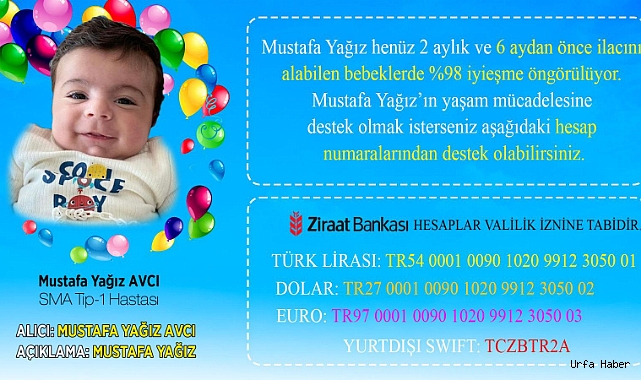 SMA hastası  2 aylık mustafa yağız bebek hayata tutunmak için yardım bekliyor