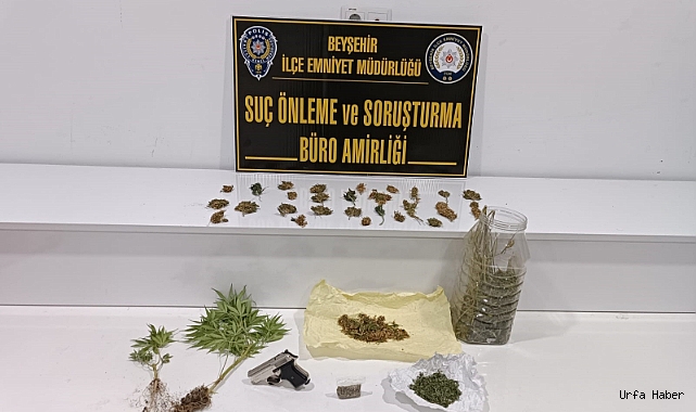 Hırsızlık şüphelisinin evinden uyuşturucu ve silah çıktı