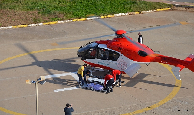 AMBULANS HELİKOPTER İLE ŞANLIURFA’YA NAKLEDİLDİ