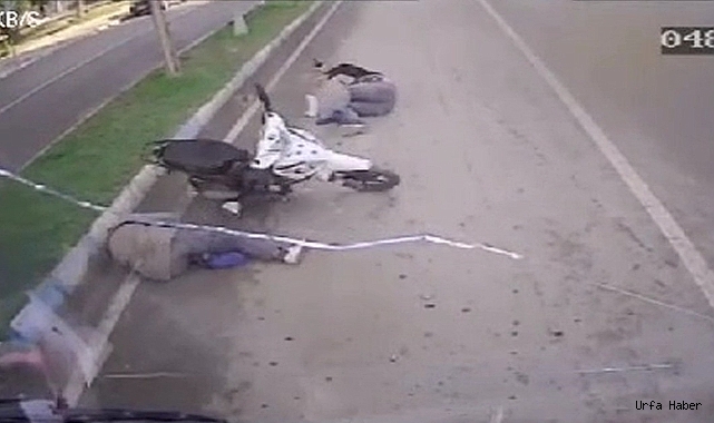 ŞANLIURFA'DA OTOBÜS MOTOSİKLETE ÇARPTI: 2 YARALI