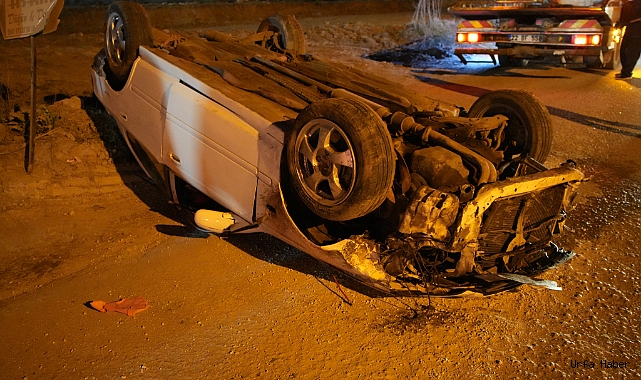 Alkolü sürücü takla attı: 2 yaralı