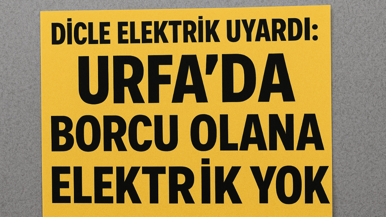 Dicle Elektrik Uyardı: Urfa’da Borçlu Aboneye Enerji Yok