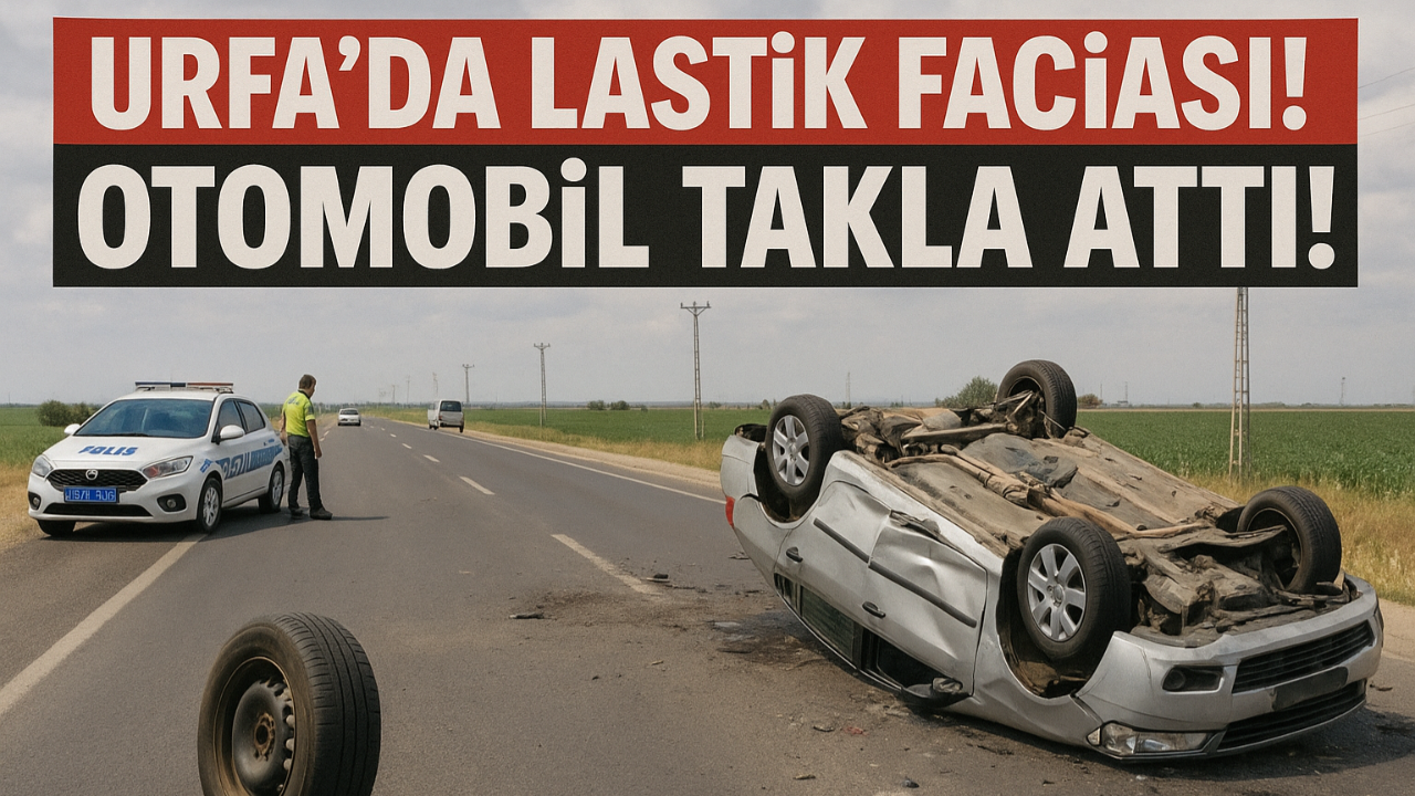 Urfa’da Lastik Faciası! Otomobil Takla Attı!